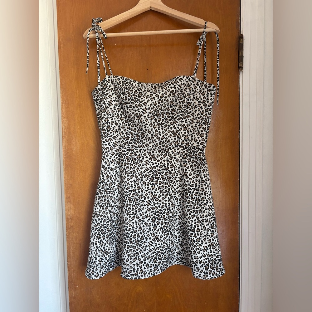 Leopard Print Spaghetti Strap Mini Dress